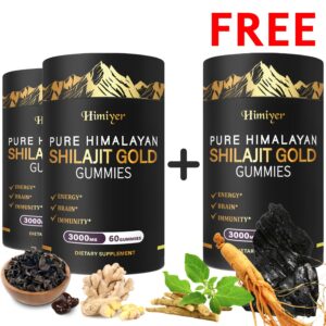 3000mg Shilajit, Ginger, Hoofgrass, Ginseng and Ashwagandha Multi-Mineral and Phytonutrient Supplement, Powerful Combination, Buy 2 Get 1 Free