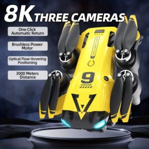 Introducing The New B9 Quadcopter Featuring Three Cameras, Optical Flow Positioning, One-Key Return, And a Brushless Motor—An Excellent Option for Holiday Presents. Ideal for Drone Enthusiasts, This Portable And Modern Drone Boasts a Robust Design