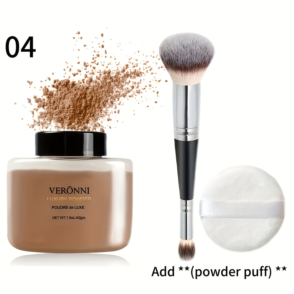 Luxurious Setting Powder, Includes Brush and Powder Puff.Long-Lasting Loose Powder, Creates a Smooth, Flawless Finish, Oil-Controlling Matte Finish, Long-Lasting, Waterproof, Non-Clumpy Formula, Suitable for All Light Beige Tones - Perfect Christmas - Image 10