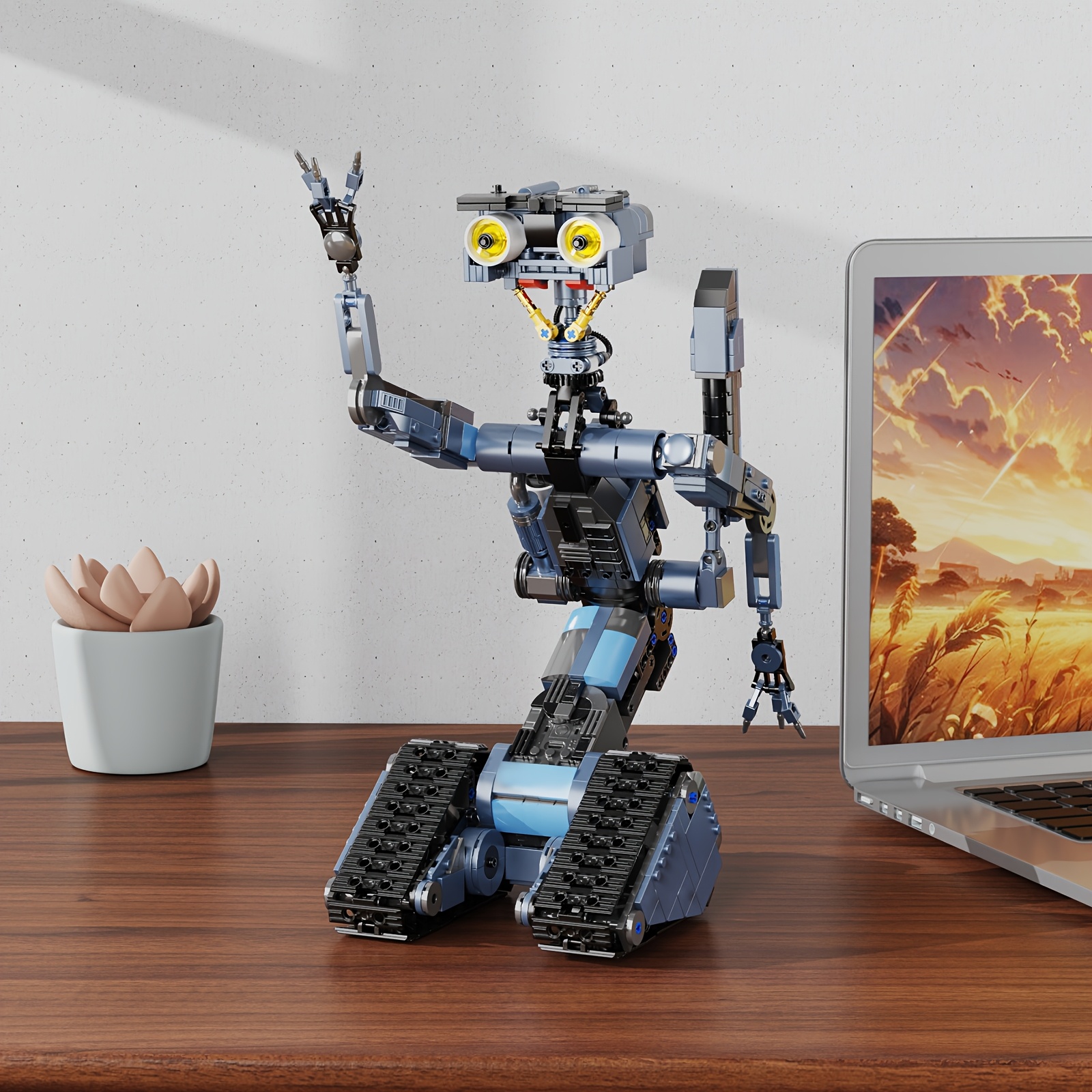 Johnny 5 Robot Building Block Set - Movable, Rotatable Tech-Inspired Robot Model - Collectible Building Blocks for Adults - Compatible with Branded Parts - Halloween And Christmas Gift (1176pcs) - Image 3