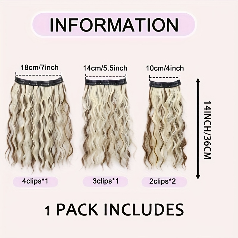 4pcs Clip-In Hair Extensions, 14.17inch Short Wavy Black Hair, Invisible Lace Women's Natural Soft Wigs, Suitable for Parties and Daily Use - Image 5