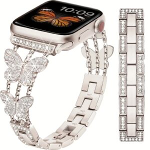 [Iwatch Strap For Women] Stylish And Sophisticated Watch Strap For Iwatch, Compatible With Sizes 46Mm, 38Mm, 40Mm, 41Mm, 42Mm, 44Mm, 45Mm, And 49Mm. This Shiny Stainless Steel Band Is Designed For Women And Fits Various For Iwatch Series Including 11, 10, 9, 8, 7, SE 3, Ultra 2, Ultra 3, And Earlier Models, For Iwatch Strap For Women, For Iwatch Bracelet, Connected Watch Bracelet