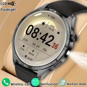 New Smartwatch for Men and Women - Wireless Calling/Text Messages/Multiple Sports Models/Remote Camera Control/Fitness Tracker, Compatible with iPhone & Android, USB Charging, Silicone Strap, Modern Style, Clear Screen Display, Perfect Gift Idea for