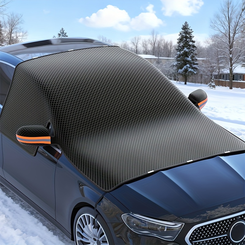 Car Windshield Snow Cover, Front Windshield Snow Protector. Quick Snow Removal to Avoid Glass Scratches, Universal Fit for Sedans/SUVs, 5 Magnets for Secure Hold, Magnetic Oxford Cloth Snow Cover. Easy to Store, Essential Winter Car Protection Tool