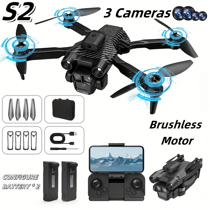 Three-camera Drone, Foldable Remote-controlled Drone, Remote-controlled Toy, Easy to Operate, Suitable for Beginners, Gift for Men, Indoor and Outdoor Drone for Christmas And Halloween, Drone with Screen Remote Control, Indoor Flying - Image 6