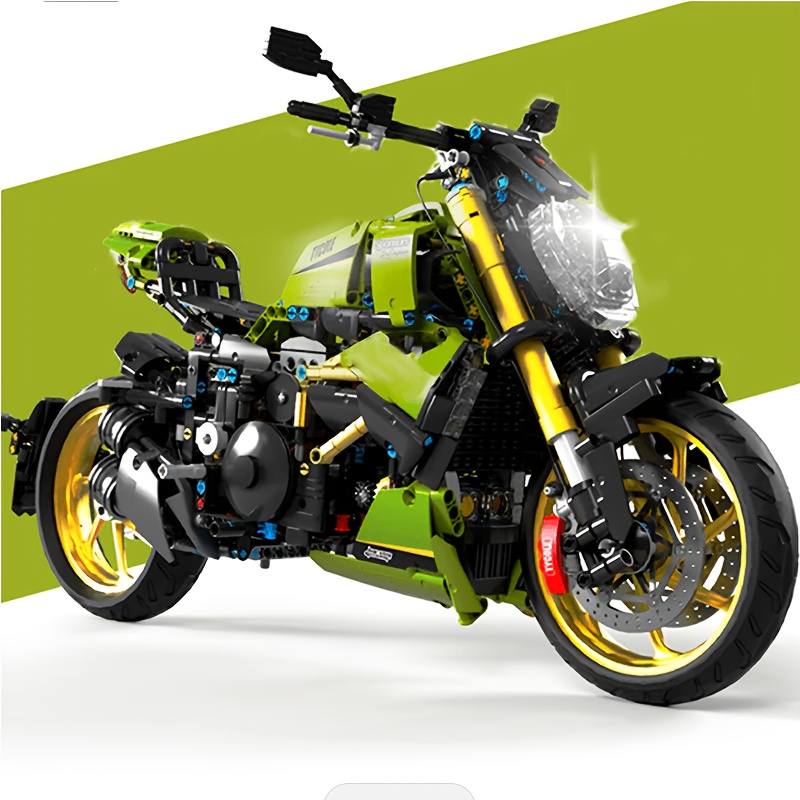 1:8 Large Scale Motorcycle Model Diavel Green1260 Lamborghlnl Edition. 1018pcs MOC Building Blocks Challenging Satisfying to Assemble.Doubles As Room Decor Halloween Decorations Clearance Deal - Image 2