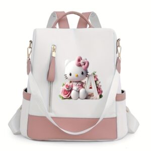HelloKitty Fashion Backpack | A-Z Letter Print, Spacious for Daily Commute, Shopping, Travel, Durable, Ideal for Christmas and Birthday Gifts, For Teenager