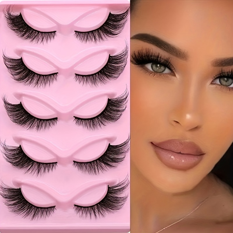 5-Pair Pack (Multipack) Cat Eye False Eyelashes - Thick Volume Lashes Suitable for Carnival, Daily Wear & Washable Lashes - Soft Comfortable for beginners with Fluffy Curl for Dramatic Eye - Image 9