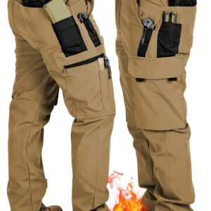 Men's Heavy-Duty Tactical Winter Pants - Thickened Insulated Work Pants with Multi-Pocket Design, MOLLE System Compatible for Hiking, Hunting, Construction - All-Season Outdoor Pants, Winter Work Pants for Men, Mens Winter Pants, Baggy Snow Pants