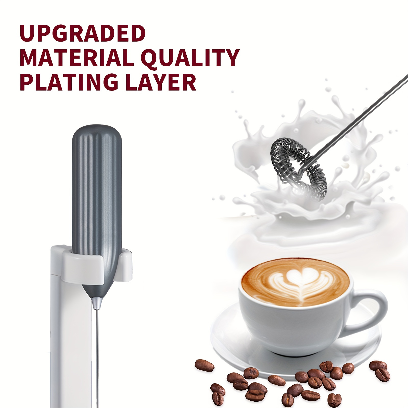 Lalayuan Strong Electric Milk Frother, Milk Foam Maker, Requires Batteries (Not Included) Stainless Steel Beverage Mixer, Portable Electric Whisk for Coffee, Latte, Cappuccino, Chocolate, Matcha Foam Creator, Cordless Mini Coffee Blender - Image 15