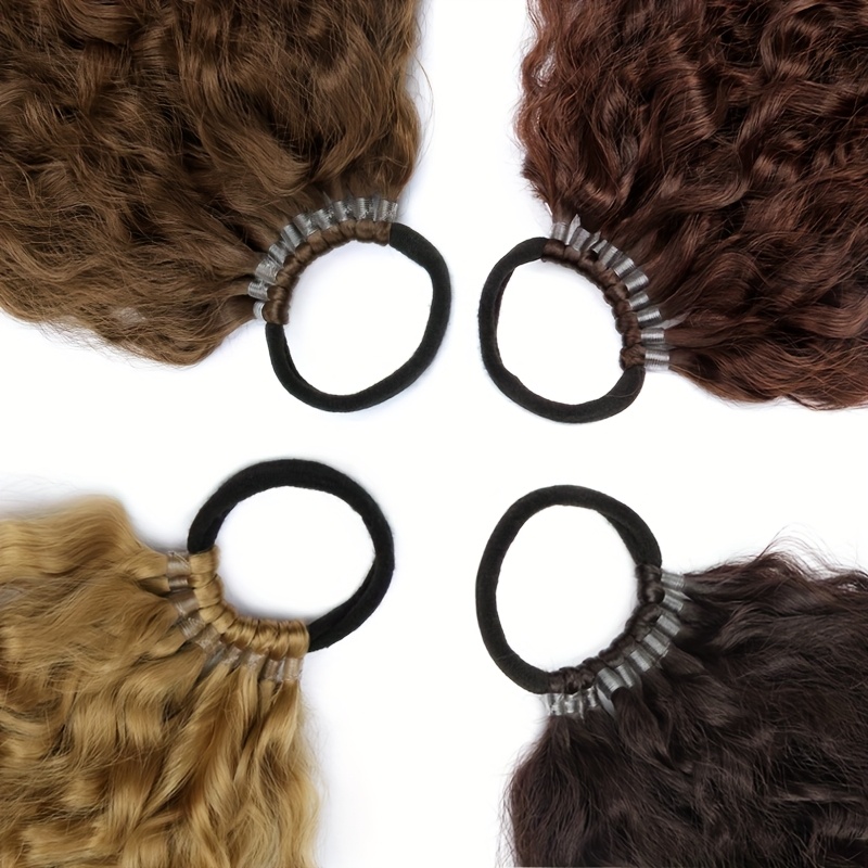 Women' Kinky Curly Long Ponytail Hair Extension - Volumizing Synthetic Fluffy Hairpiece with Elastic Band for Secure Fit, Volume & Curly Length for Parties, Weddings, Photo Shoots, Daily Use - Volume-Boosting Ponytail Add- for - Image 10
