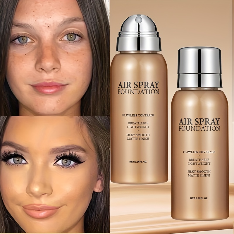 Air Cushion Foundation Spray - Lightweight, Buildable Coverage with a Moisturizing Formula for Powerful Concealment and Natural Finish. Creates Smooth Radiant Beige Tones in Shades from Fair to Medium