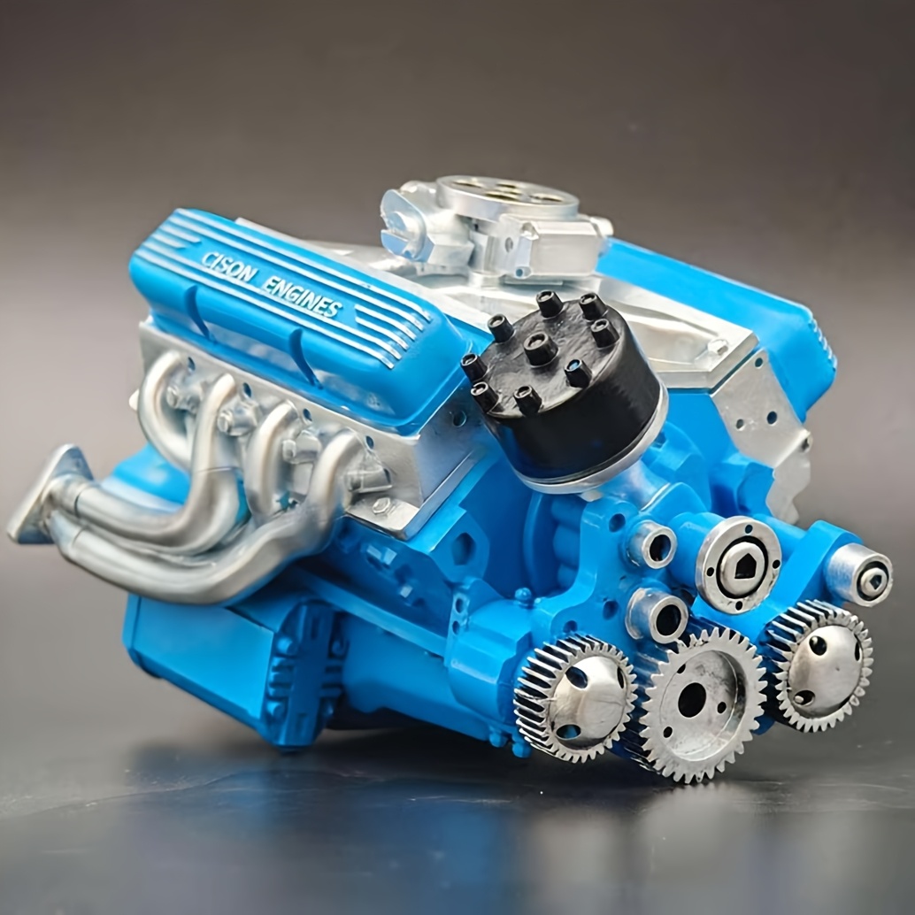 ZXC Cison V8 Engine Kit - Small-Block V8 Resin Model Building Blocks with Multi-Color Options (Red, Green, Yellow, ) | Detailed Internal Components & Realistic Design for Model Cars, Collectors & Hobbyists | Challenging Assembly Project - Image 12