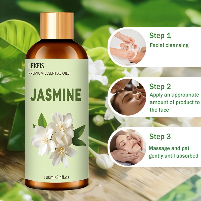 3.38oz/1.01oz/0.34oz Jasmine Essential Oil | 100% Plant Extract, Long-Lasting Moisturizing Hydration, Suitable for Dry Hair and Skin, Multi-Purpose for Massage, Skincare, Bathing, Diffusers, Humidifiers, All Skin Types - Image 3