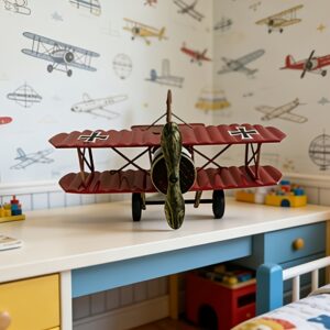 Vintage Glider Model | 21.5*18.5cm 8.46 inch*7.28in Iron Desk Ornament for Living Room, Study, Office | Ideal for Christmas, Halloween, Thanksgiving, Graduation Gifts