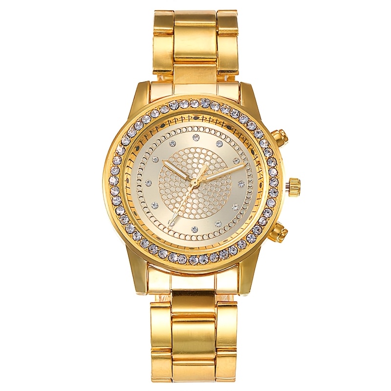 2pcs/set Women'S Watch and Bracelet Set | Gorgeous and Sparkly Quartz Watch with Rhinestones, Fashionable Jewelry Set, Non, Shock-resistant, Analog Display, Alloy Case and - Image 3