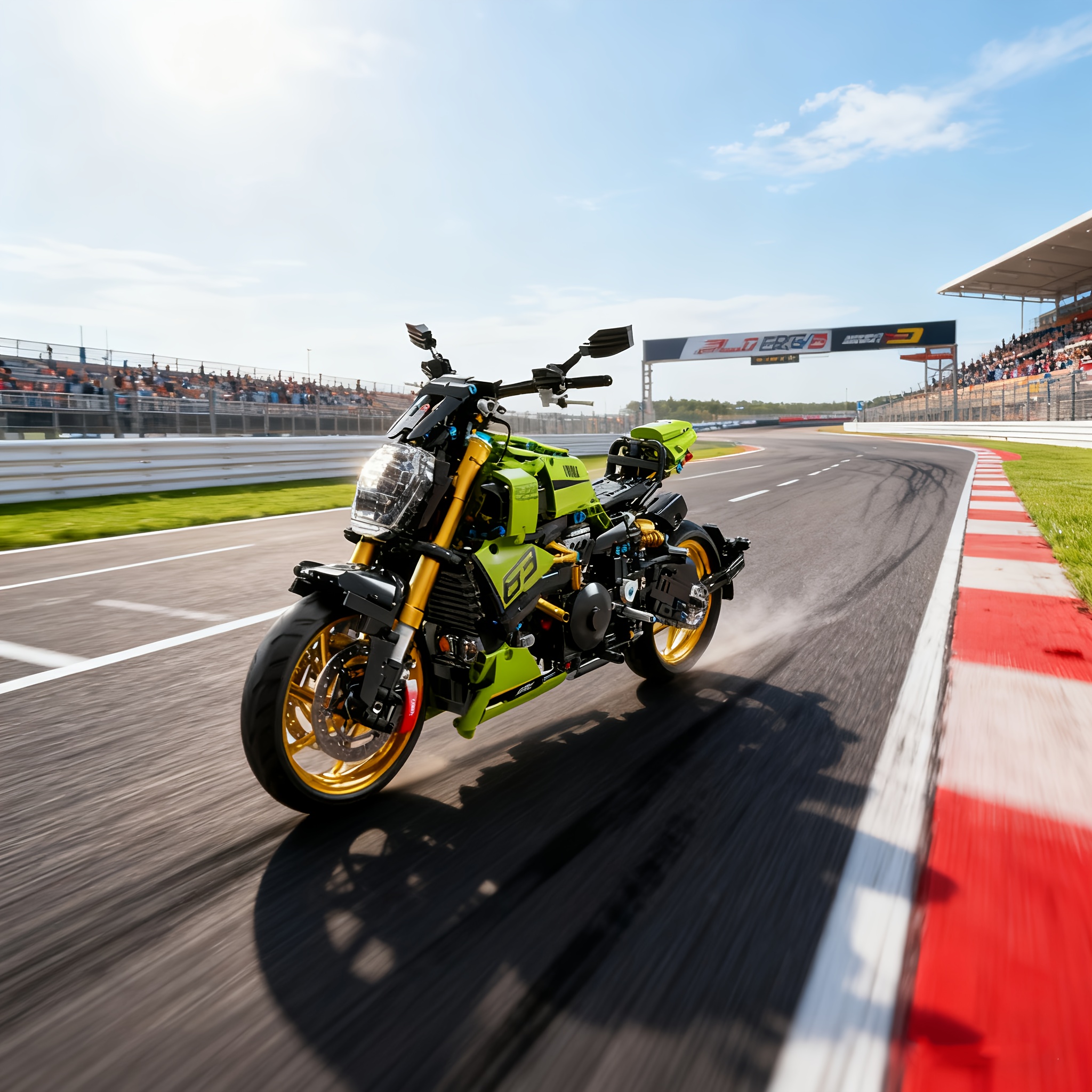 1:8 Large Scale Motorcycle Model Diavel Green1260 Lamborghlnl Edition. 1018pcs MOC Building Blocks Challenging Satisfying to Assemble.Doubles As Room Decor Halloween Decorations Clearance Deal - Image 4