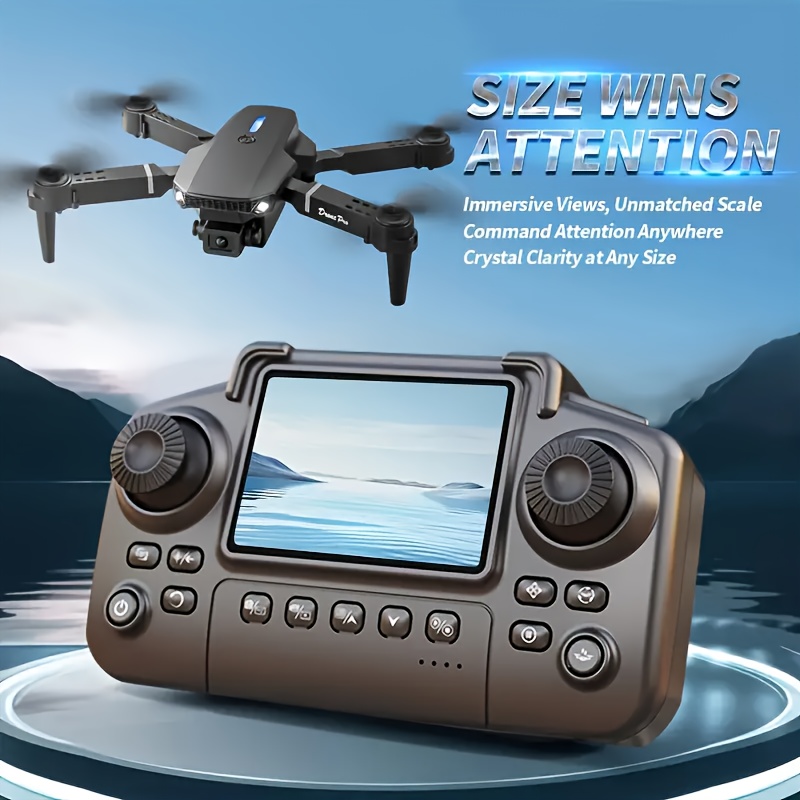 8K NEW Drone MAX Upgrade Edition Upgrade Edition with 2 Batteries - Screen Control, Dual Camera, Obstacle Avoidance, Brushless Motor, Foldable Arms, Ideal for Night Flying, Remote Control with Screen, Outdoor Flying, Aerial Photography, Portable