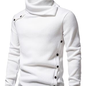 Men's Vintage Button-Up Long Sleeve Polka Dot Two-Tone Casual Sweater