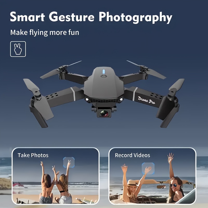 User-Friendly Drone Featuring a High-Definition Foldable Quadcopter Equipped with Voice Gesture Control, Wireless Remote, And One-Click Takeoff And Landing. It Includes Optical Flow Positioning And a Following Mode, Comes with a Portable Case - Image 10