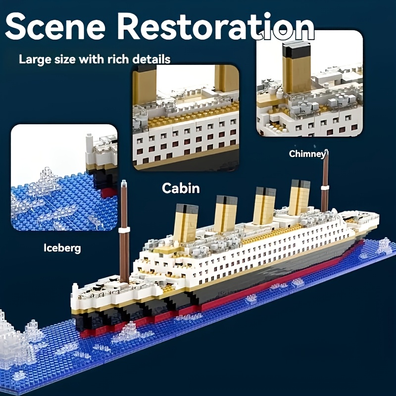 Building Blocks of The Titanic Ship, a Model Toy for Assembly, Decorative Ship Blocks, a Puzzle Toy Suitable for Boys And Girls, Perfect As a Gift for Christmas And Halloween. - Image 7