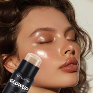 [Natural | Brightening] PECOLOVERS 1pc Glowup Highlighter Stick | Natural Brightening Face Contour & Highlight Makeup, Medium Coverage, Water-Resistant, Buildable Effect | for Radiant Skin
