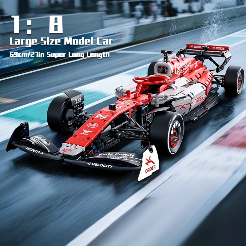 1900 Red And White Super Sports Car Construction Set, Decorative Model Kit, Ideal Present for Couples, Holiday Surprise, Christmas, New Year Gift, Shipped in a Sturdy Color Box - Image 4