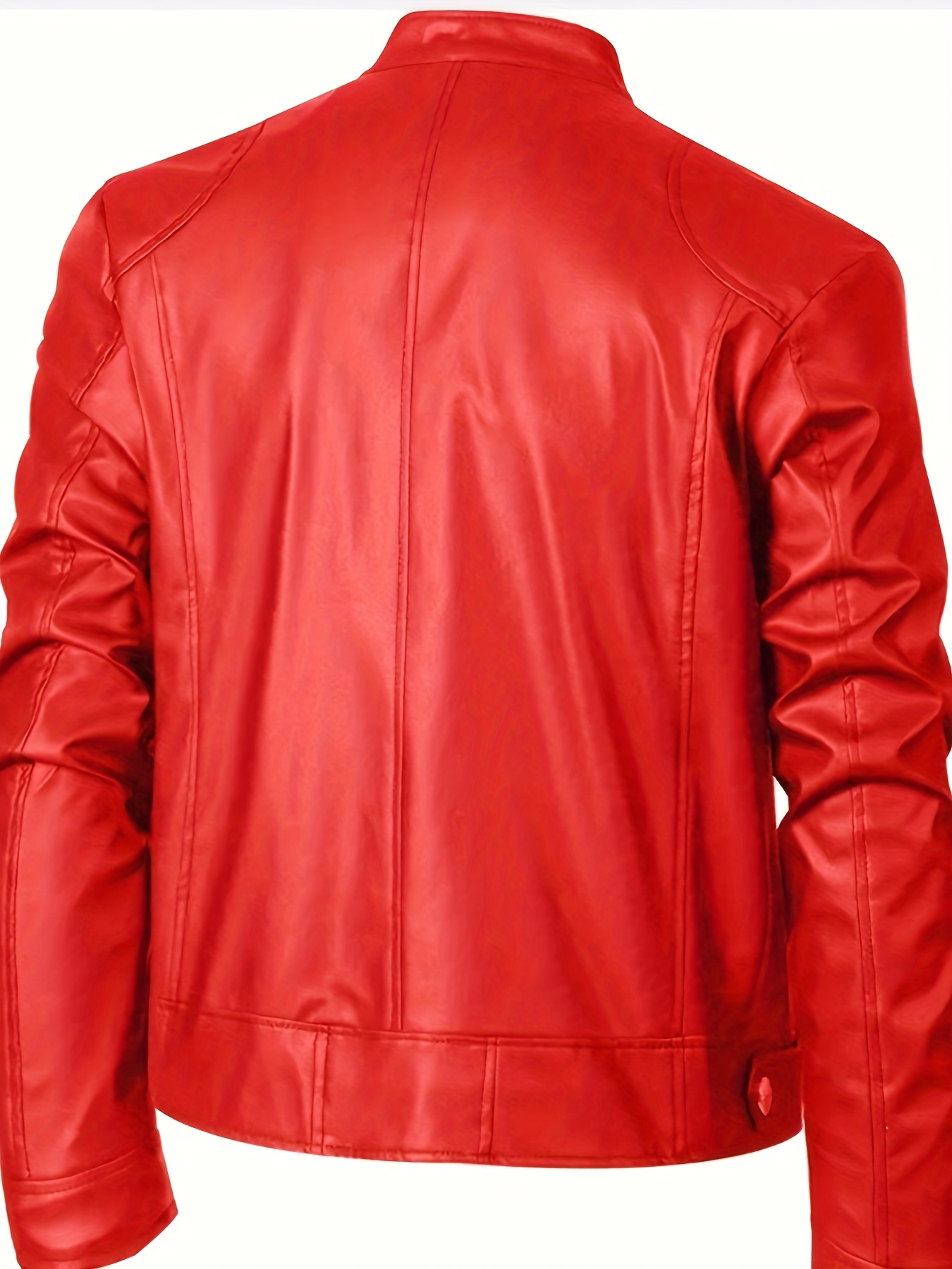 Men's Slim-Fit pu Jacket | Casual Style with Stand Collar | Zip-Up Closure & Decorative Zippered Pockets | Durable Polyester Lining | Ideal for Outdoor Activities, Casual Outerwear | Modern Jacket | Look - Image 6