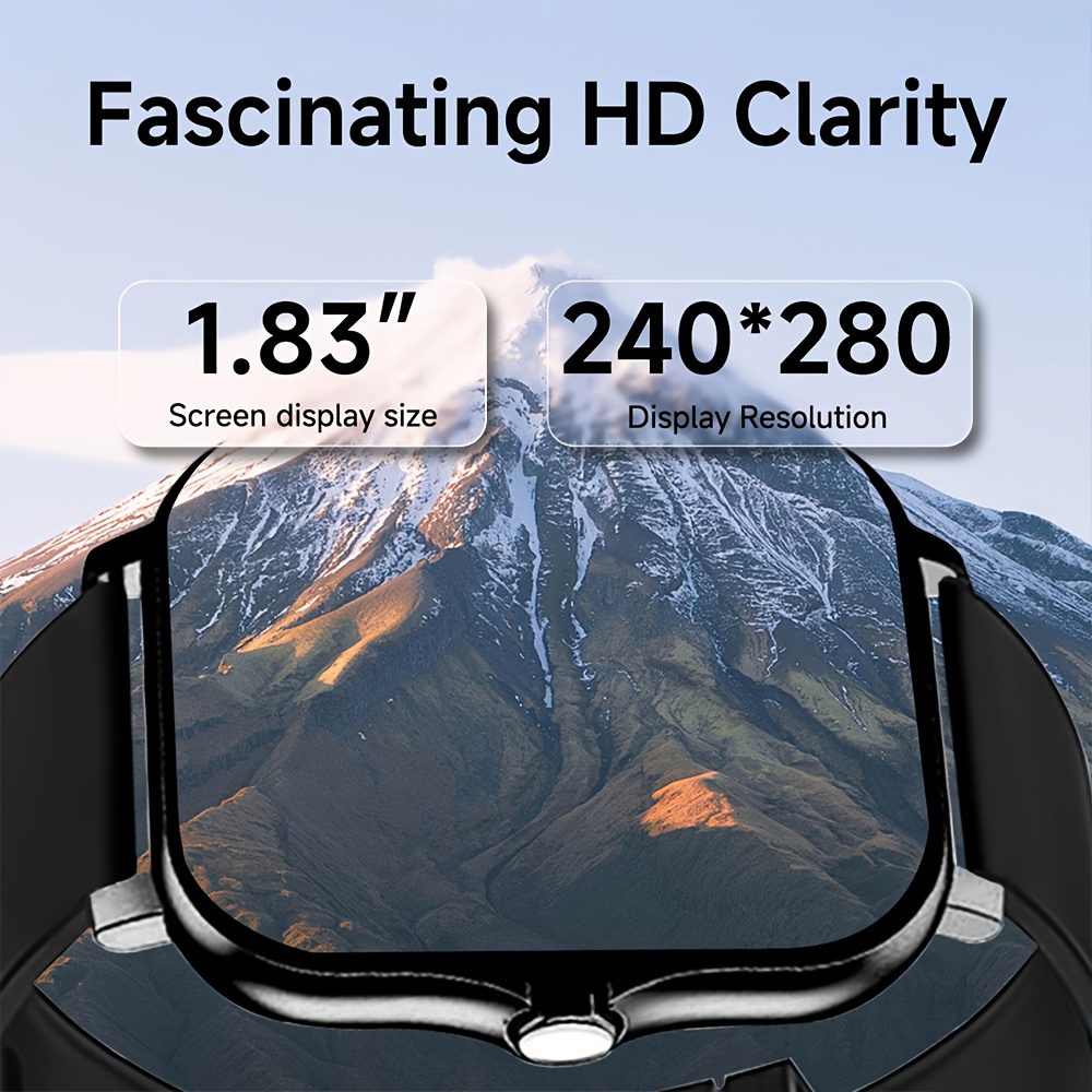 1.83-Inch Smart Watch - Wireless Calling, Music Play, Weather Forecast, Call Alerts, App Notifications, Versatile Watch Faces, Unisex Fitness Tracker - Perfect Gift for Labor Day, Back to School & Christmas - Stylish Sporty Design - Image 2