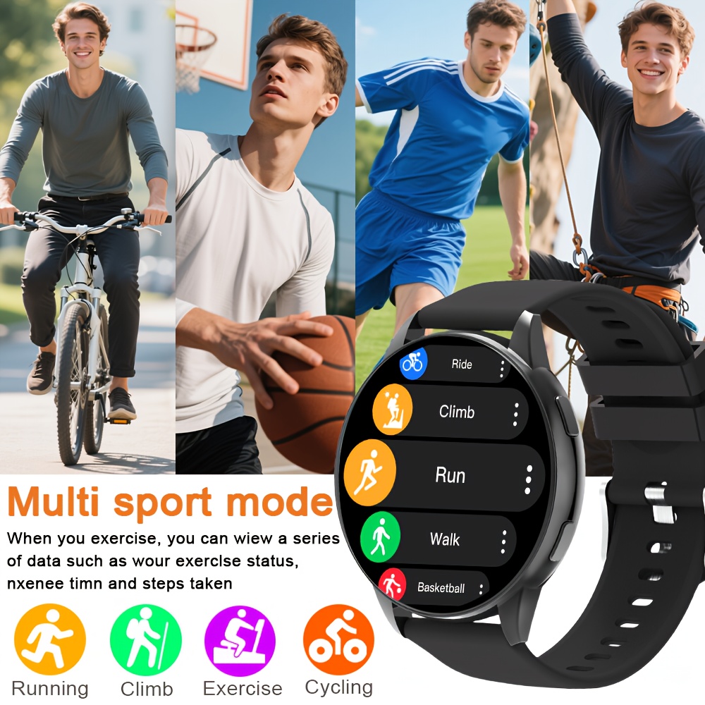 ERUN Smartwatch, 1.50-inch Round Screen for sports Watch | 240*240 Resolution, Minimalist Design, Stylish for Men/Women, Suitable for Sports and Leisure, Compatible with Android and iPhone, Ideal Gift for Family and Friends - Image 3