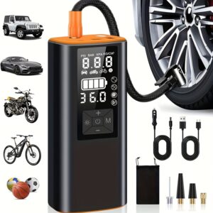 Portable Tire Inflator, Air Compressor Air PumpWith Digital Pressure Gauge, 150 PSI, Air Pump with Strong Light for Car, Motorcycle, Electric Bike, And Bicycle, Tire Inflator Portable, Car Inflator for Tires, Emergency Car Tool, Vehicle Maintenance