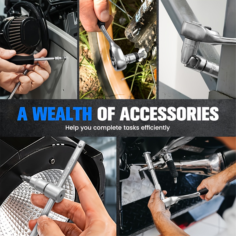 171/45/40+3pcs Professional Car Repair Tool Set, Ratchet Wrench Set, Torque Wrench, 1/2 *1/4" 3/8" Drive Deep And Standard Sockets, Car Repair And Home Machine Tool Set, Suitable for Car And Bicycle Repair Tools - Image 9