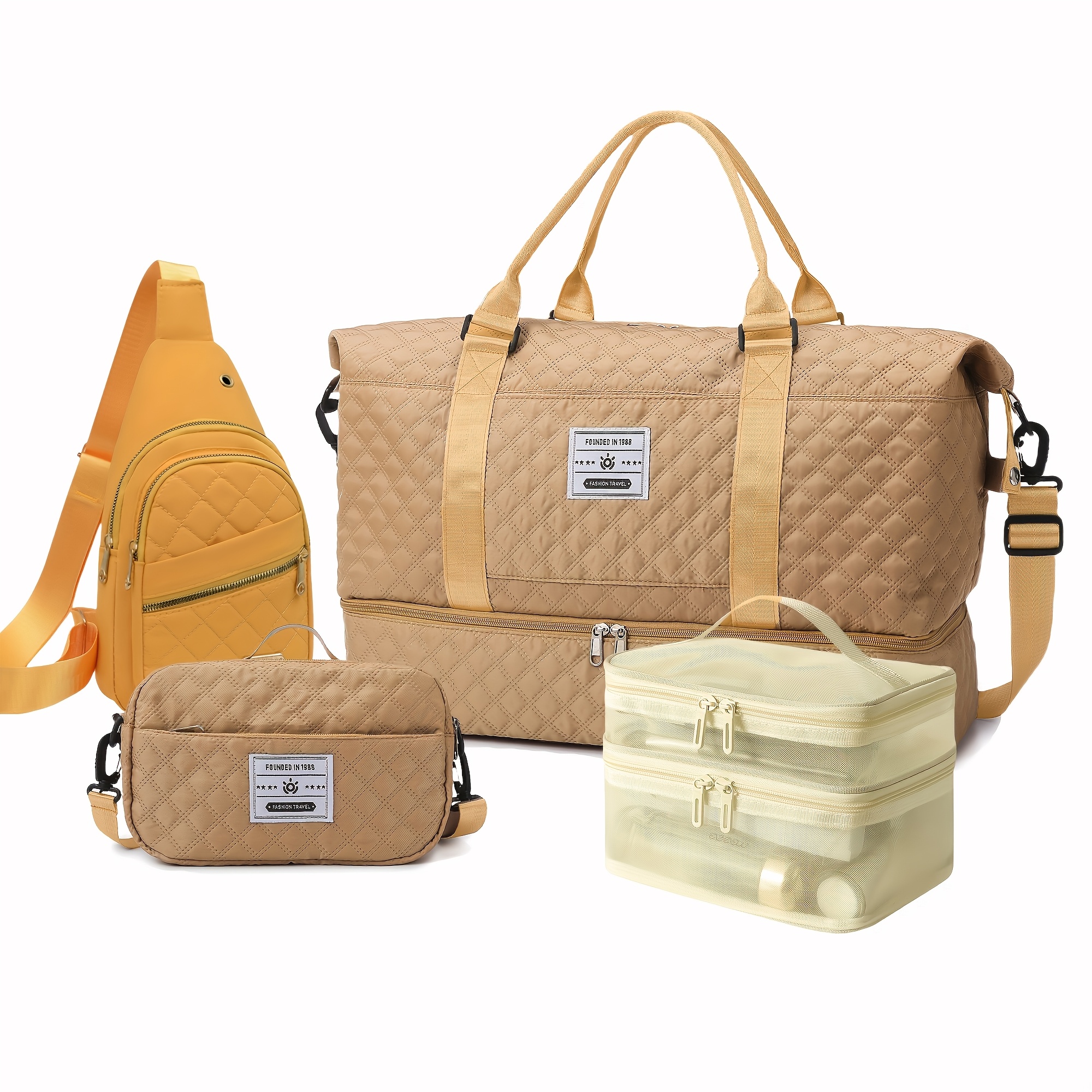 A Set of 4 Portable Fitness Bags, a New Stylish Unisex Three-Piece Set, a Large-Capacity Travel Bag Set, Outdoor Sports Tote Bags, Business Trip Luggage Storage Bags, an Independent Shoe Compartment, a Maternity Bag Set, And a Handheld Fitness Bag w - Image 11