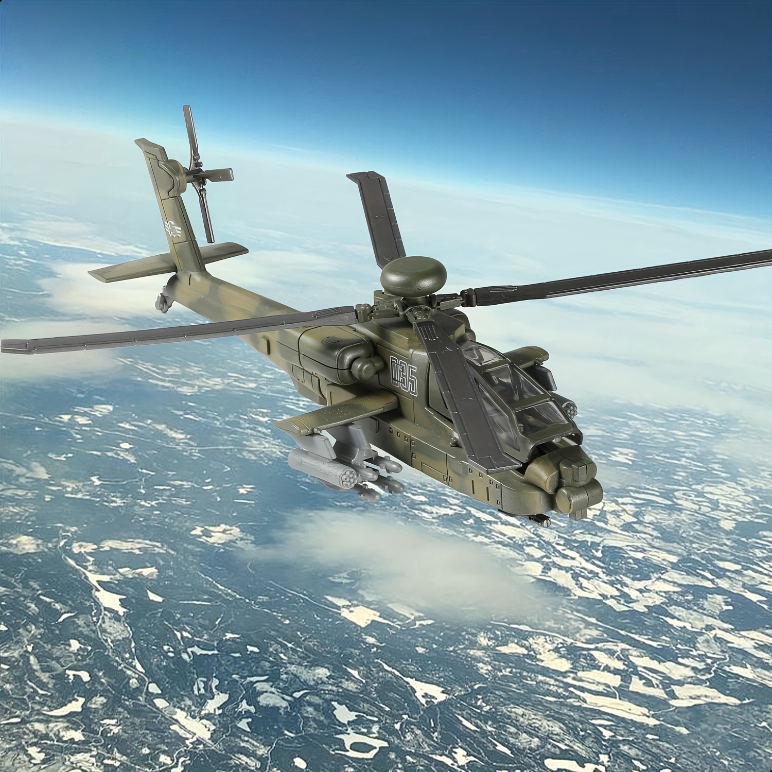 1:72 Scale AH-64 (AH64) 'Apache' Helicopter Model; a Learning Toy for Children And Teenagers; a Military Model Suitable for Gift Exhibitions; Perfect for Holiday Gifting. - Image 2