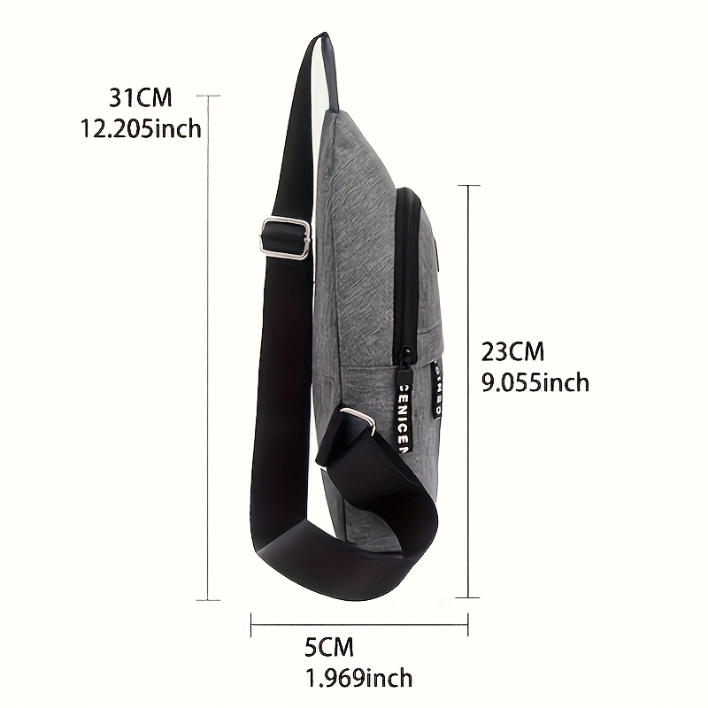 Men's Durable Oxford Cloth Chest Satchel with Adjustable Strap & Zipper Closure - Casual Outdoor Travel Hiking Belt Bag Suitable for Hiking, Travel & Daily Use - Image 5