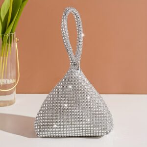 Mini Evening Bag with Diamond Embellishments, a Stylish Handbag for Socialites, a Small Wallet-Style Clutch, And a Fashionable Party Purse.