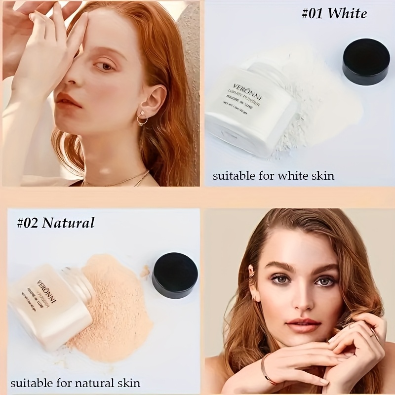 Luxurious Setting Powder, Includes Brush and Powder Puff.Long-Lasting Loose Powder, Creates a Smooth, Flawless Finish, Oil-Controlling Matte Finish, Long-Lasting, Waterproof, Non-Clumpy Formula, Suitable for All Light Beige Tones - Perfect Christmas - Image 12