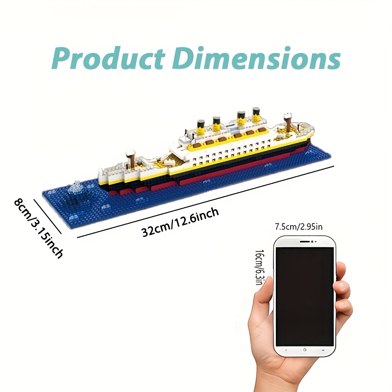 Building Blocks of The Titanic Ship, a Model Toy for Assembly, Decorative Ship Blocks, a Puzzle Toy Suitable for Boys And Girls, Perfect As a Gift for Christmas And Halloween. - Image 3