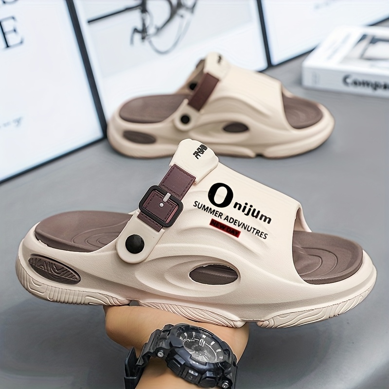 Men'S Summer 2025 EVA Cushioned Slide Sandals - Breathable, Non-Slip, Dual-Purpose Indoor/Outdoor Wear, Comfortable Soft Sole with "ZAP IT!" Graphic Design, Open Toe, Black/White Options, Summer Sandals, Suitable for Women - Image 4