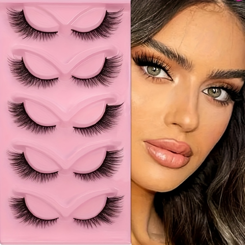 5-Pair Pack (Multipack) Cat Eye False Eyelashes - Thick Volume Lashes Suitable for Carnival, Daily Wear & Washable Lashes - Soft Comfortable for beginners with Fluffy Curl for Dramatic Eye - Image 2