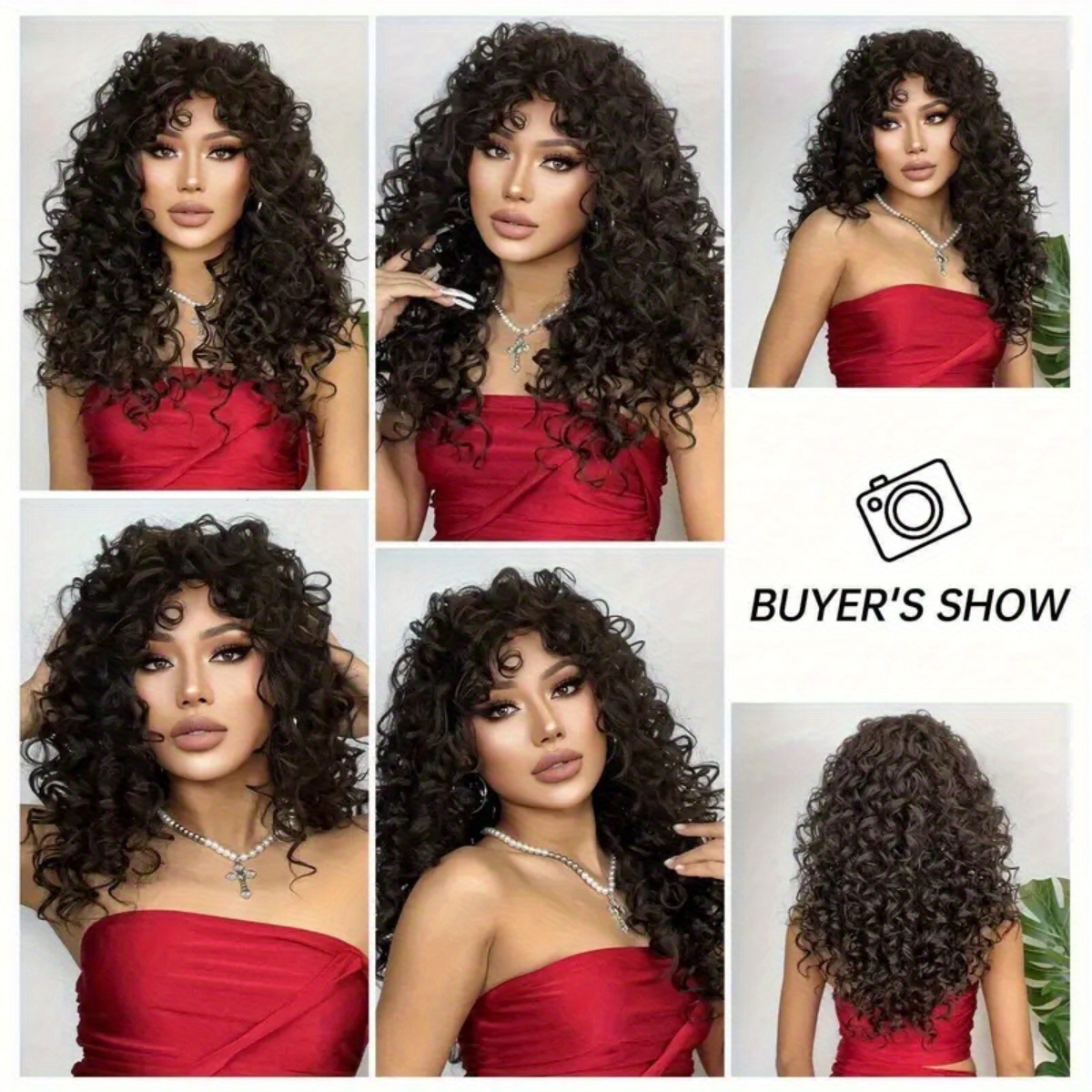Long Brown Curly Wigs Designed for Women, Made from Heat-Resistant Synthetic Fibers, Featuring -Looking Voluminous Waves. A Versatile Hairpiece Perfect for Christmas Cosplay, Daily Parties, And Fashion Enthusiasts. - Image 8