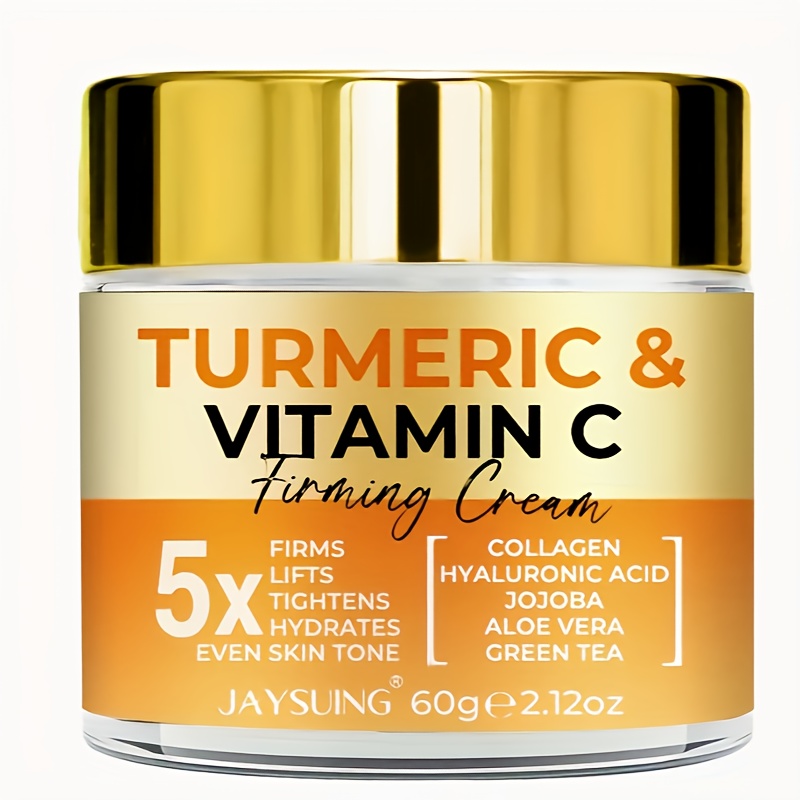 2 Boxes Of Turmeric And Vitamin C Firming Cream, Containing Collagen, Wild Orange, Vitamin E - Suitable For All Skin Types, Vitamin A Acid Used For Moisturizing, Firming, And Evening Out Skin Tone, Korean Skincare Products, He Best Christmas Gift