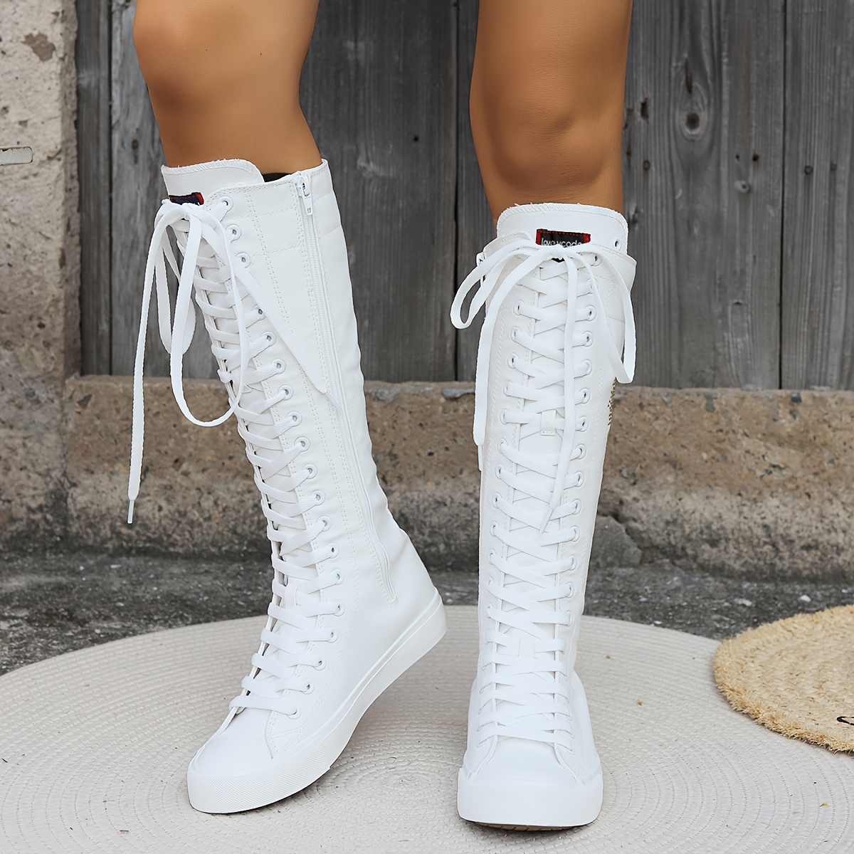 Women'S Flat High-Top Fashionable And Comfortable Knee Boots with Inner Side Zippers, Large Size Sneakers Suitable for And Students, Perfect for Parties And Everyday Wear, Available in Sizes 34-43. - Image 9