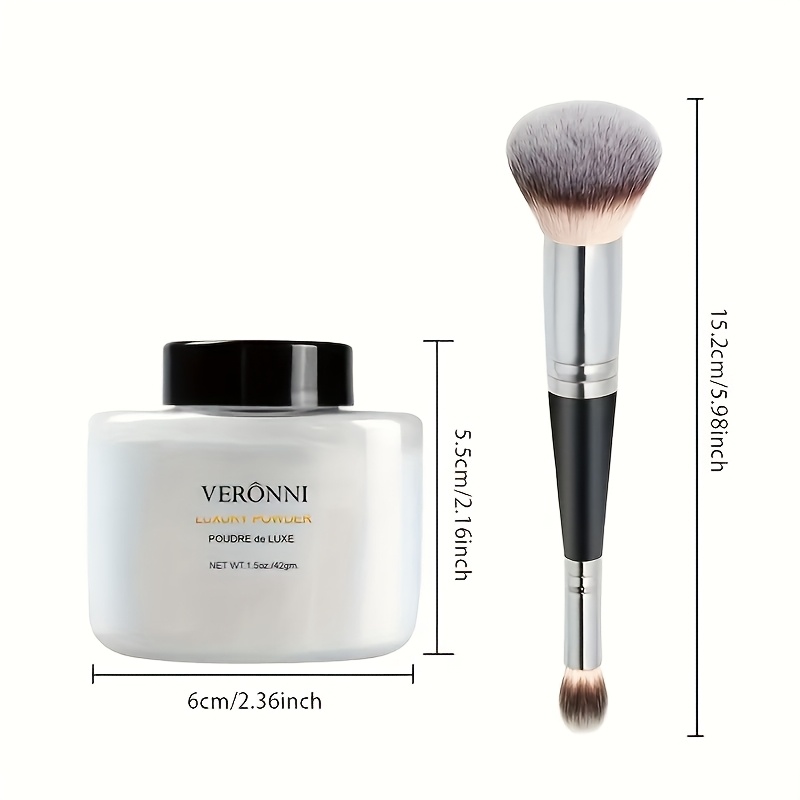 Luxurious Setting Powder, Includes Brush and Powder Puff.Long-Lasting Loose Powder, Creates a Smooth, Flawless Finish, Oil-Controlling Matte Finish, Long-Lasting, Waterproof, Non-Clumpy Formula, Suitable for All Light Beige Tones - Perfect Christmas - Image 7