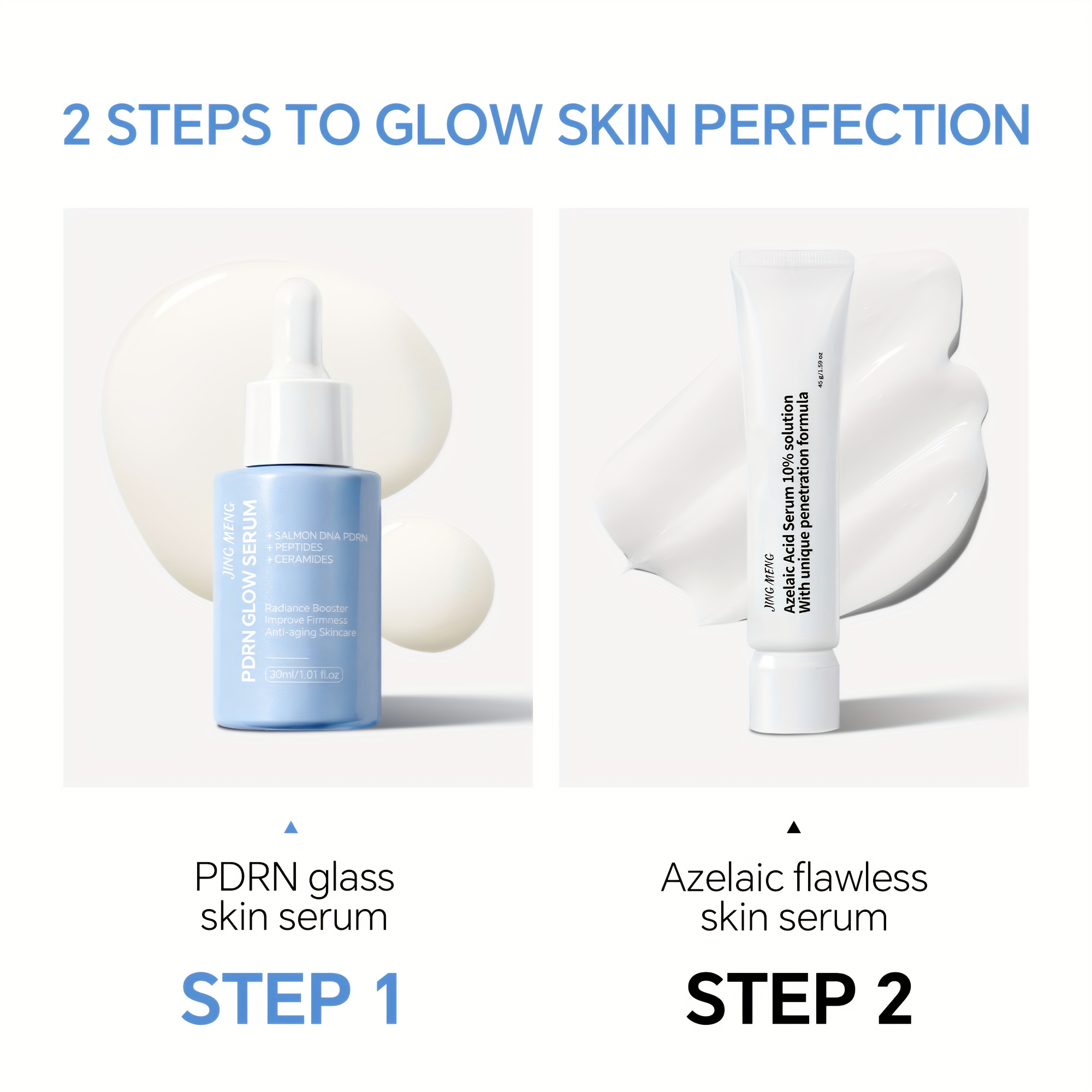 JING MENG 10% Azelaic Acid Serum, Evens Out Light Beige, Improves Light Beige Texture, Makes Light Beige Feel Soft And Smooth, Reduce The Look Of Dark Spots, Skincare for Woman, Christmas Gifts, 1oz/ 1.59oz*2, Face Light Beige Care, Black Friday - Image 8