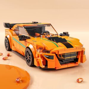 [Vintage Race Car Set] 302-Piece Vintage Race Car Model | Building Block Set with Dustproof Transparent Display Box | Educational Toy for Kids 6+, Collectors, Desktop Decoration, Halloween, New Year, Christmas, Birthday Gift