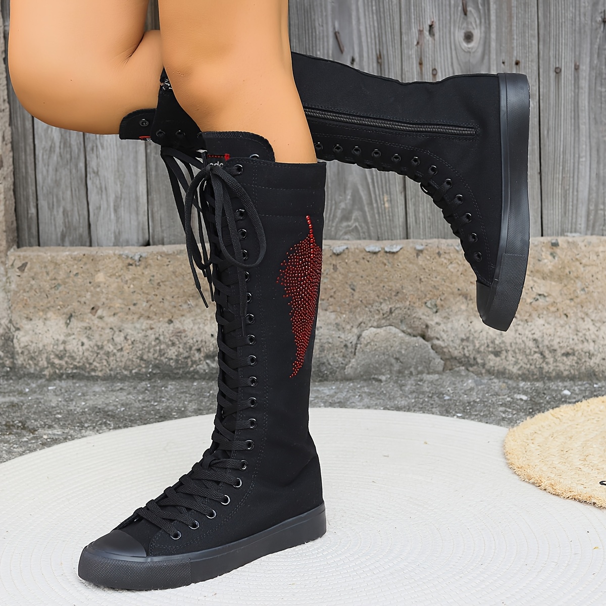 Women'S Flat High-Top Fashionable And Comfortable Knee Boots with Inner Side Zippers, Large Size Sneakers Suitable for And Students, Perfect for Parties And Everyday Wear, Available in Sizes 34-43. - Image 10