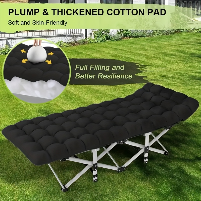 Outdoor Folding Bed With Mattress, Portable Adult Sleeping Cot With Carry Bag, 755/655/555/455/355 Lbs Weight Capacity Foldable Guest Bed/Camping Cot - Ideal For Teens And Adults, Suitable For Travel, Yard, Use. Yard Furniture, Patio Folding Chair - Image 10