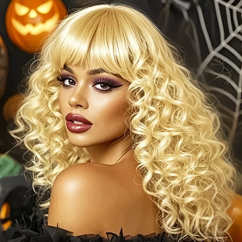 /to be determined for number of styles if applicable - Long Blonde Wig for Women 24 Inch Heat Resistant Synthetic Hair with Blonde Color (lightest to darkest) | Elegant Deep Wave Curly for party, for daily Use, as as possible | - Image 4