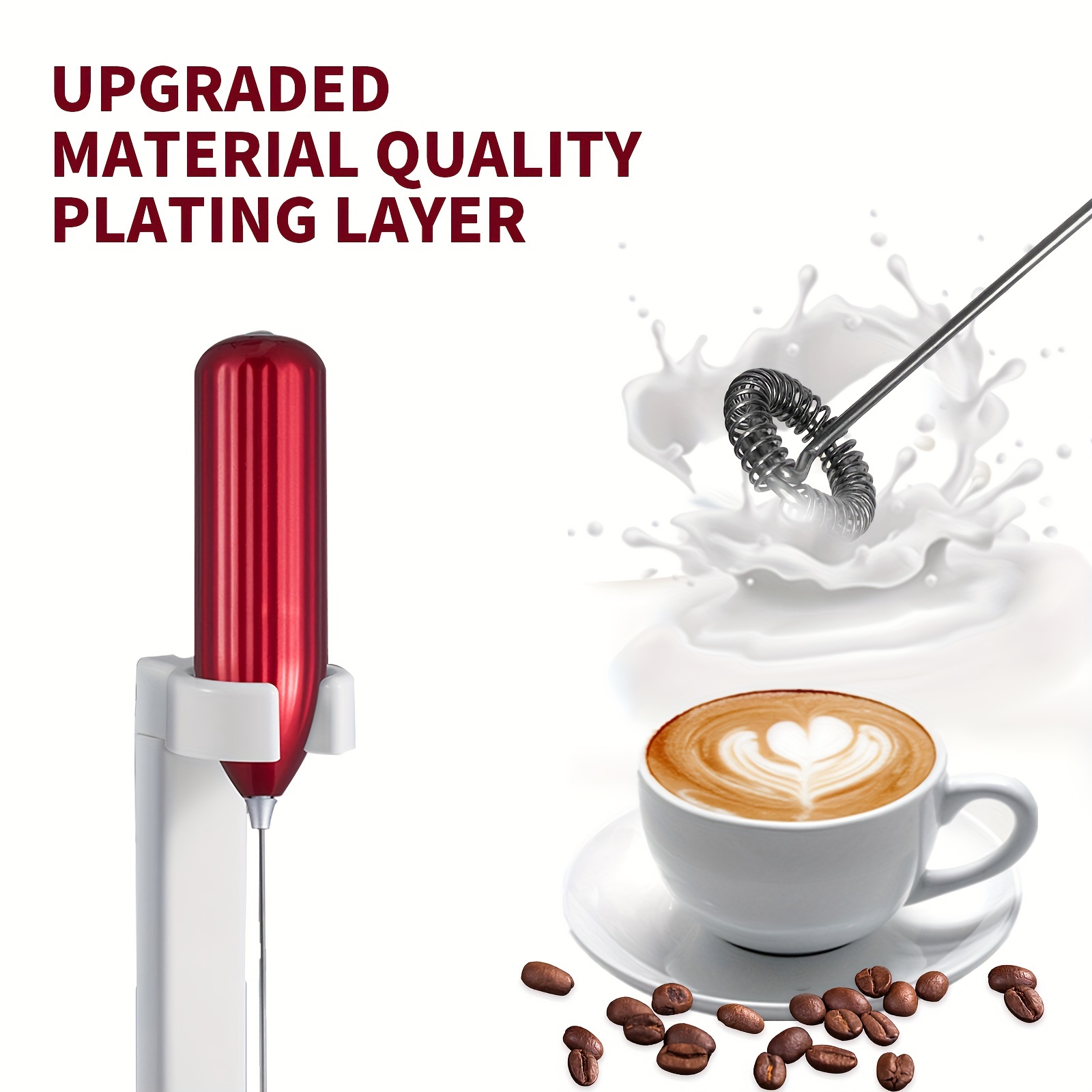 Lalayuan Strong Electric Milk Frother, Milk Foam Maker, Requires Batteries (Not Included) Stainless Steel Beverage Mixer, Portable Electric Whisk for Coffee, Latte, Cappuccino, Chocolate, Matcha Foam Creator, Cordless Mini Coffee Blender - Image 23